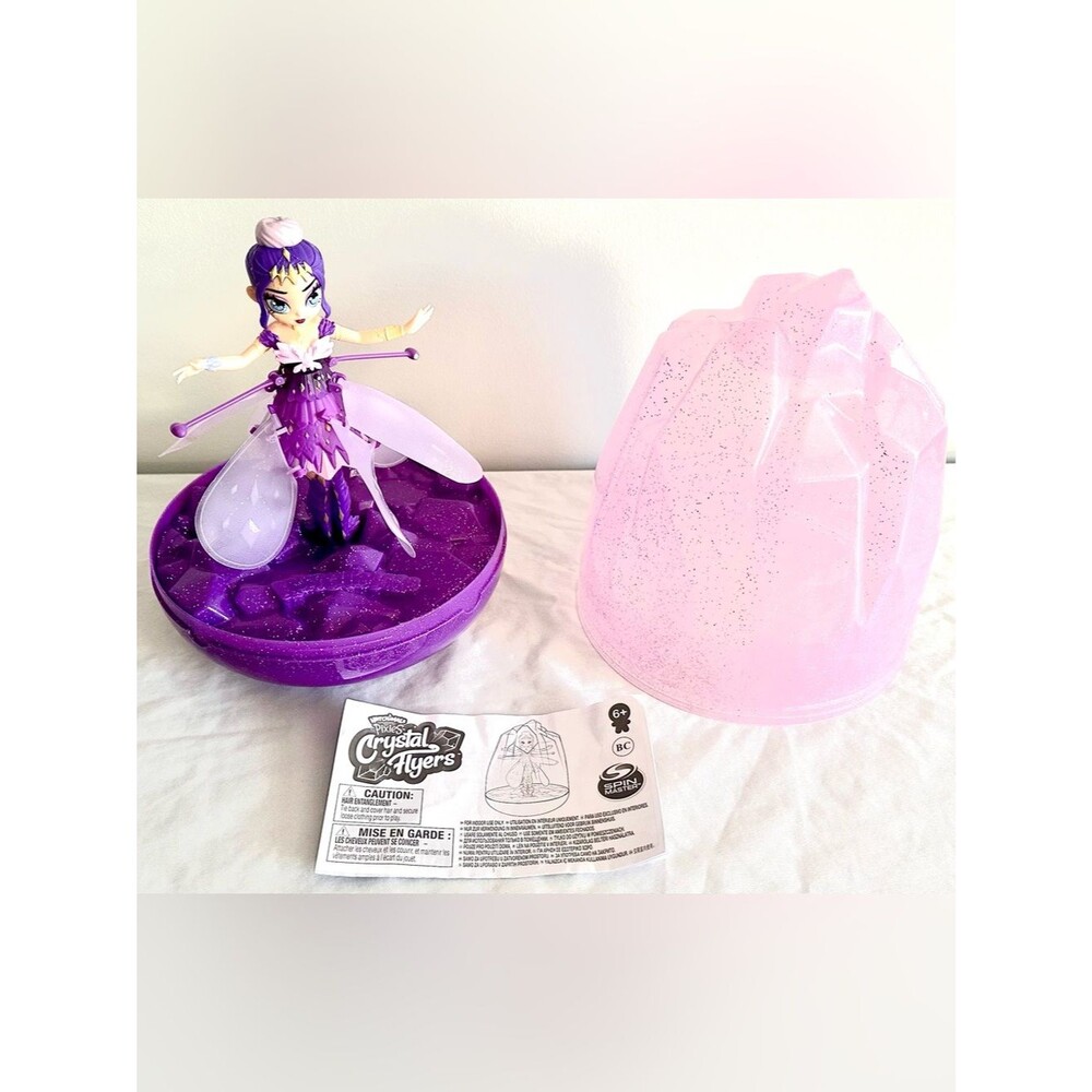 Hatchimals Pixies Crystal Flyers Purple Flying Fairy Doll Spin Master w/ Case